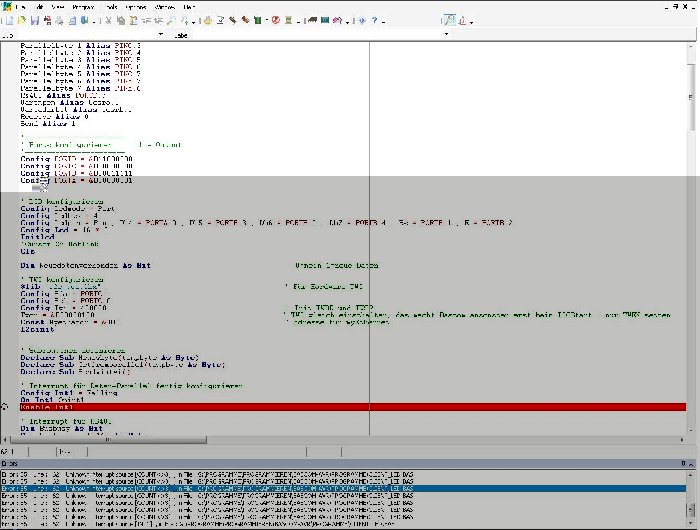 alle Fehler zeigen auf die Zeile von Enable Int1
