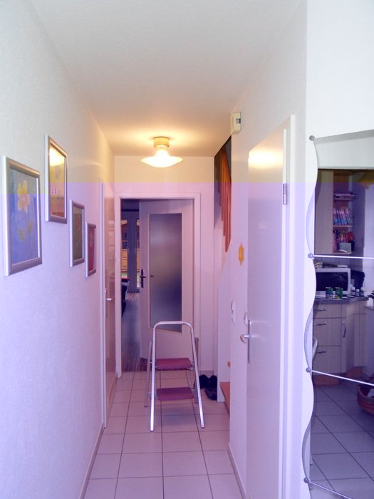 So, hier nun die alte Deckenlampe mit 100 Watt